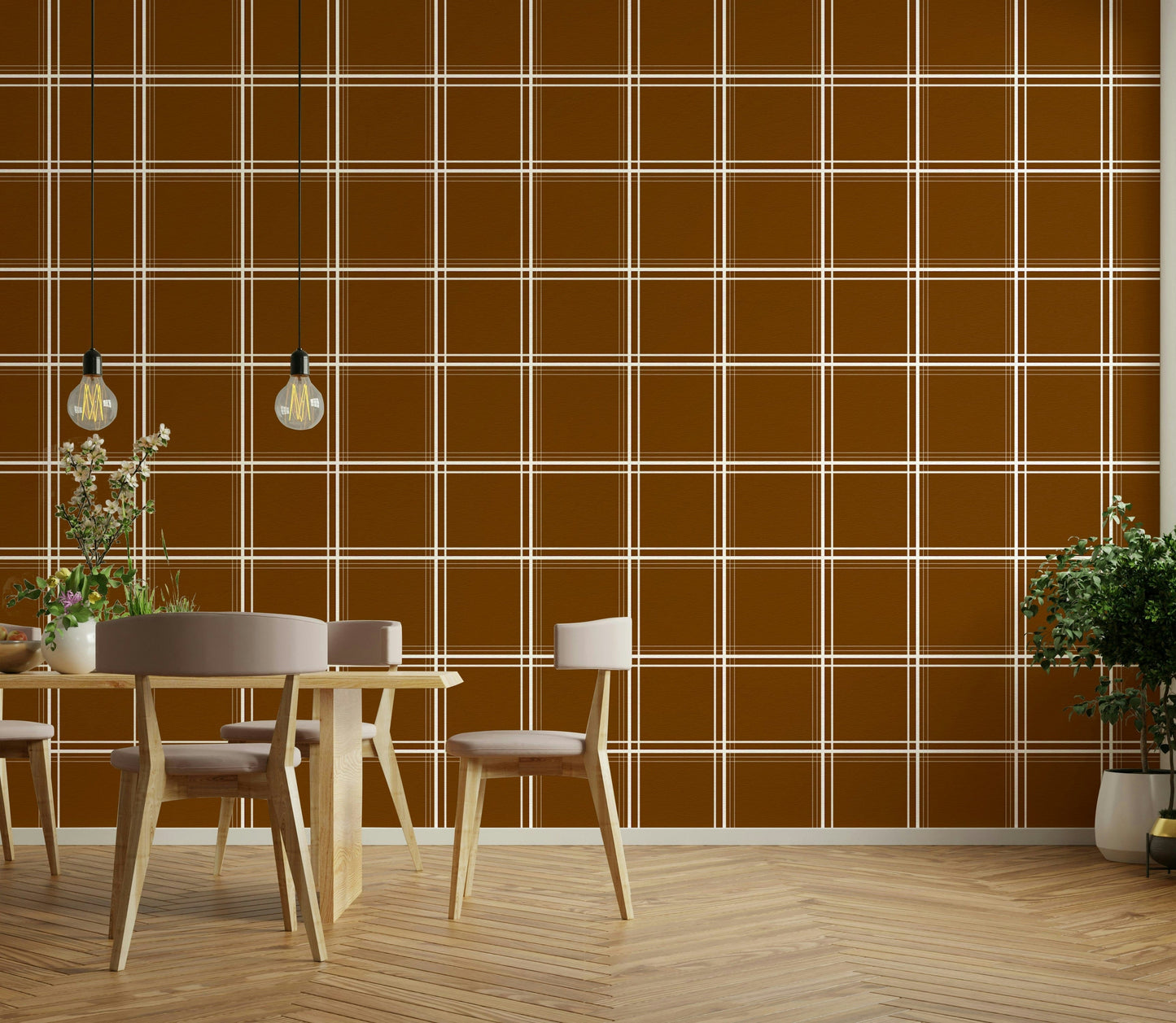 Terra Plaid tartan wall mural

