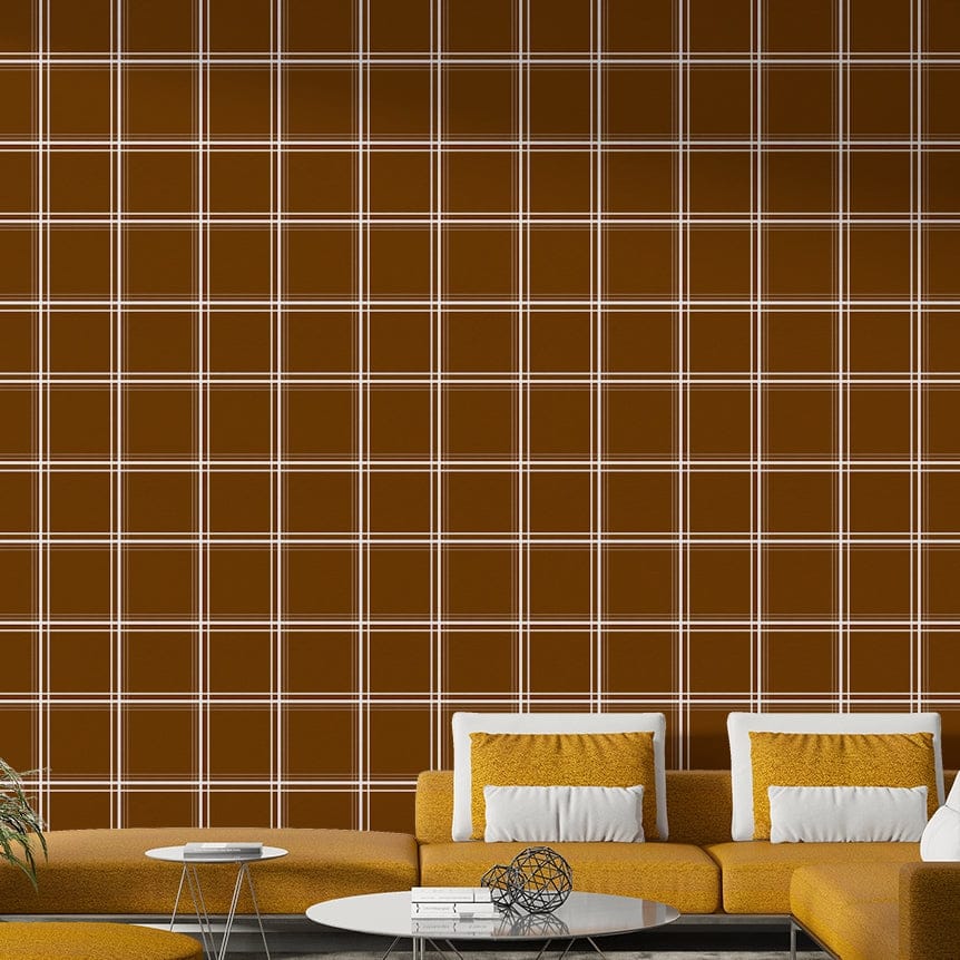 Terra Plaid elegant mural wallpaper

