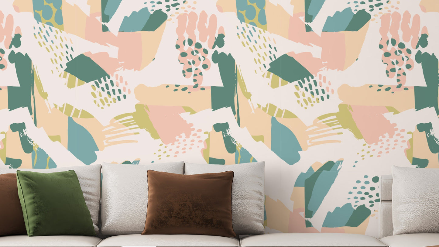 Colorful abstract brush stroke wallpaper