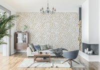 Textured brushstroke wall mural creating a woven, artistic appearance for modern interiors.