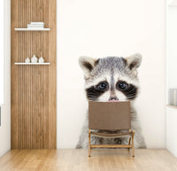Bubble Gum Racoon Wall Mural with a raccoon blowing a bubble.

