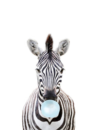 Fun and colorful zebra mural with bubble gum for adding personality.

