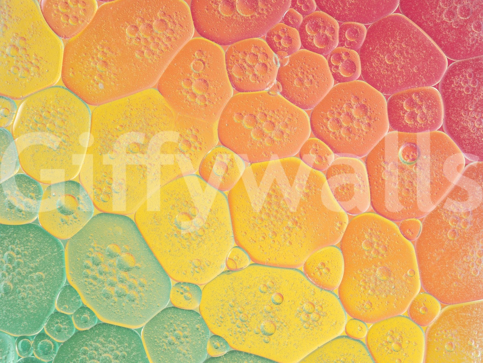 Stylish Bubble Kaleidoscope Wall Mural featuring an array of translucent spheres.
