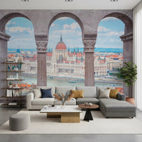 Budapest Vista Arches Wall Mural