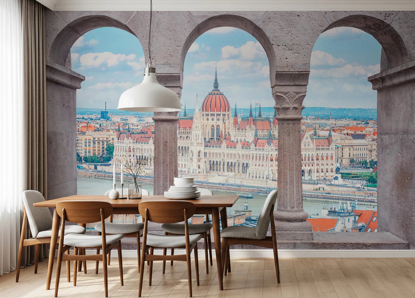 Budapest Vista Arches Wall Mural