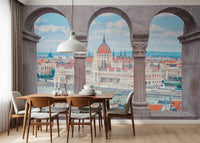 Budapest Vista Arches Wall Mural