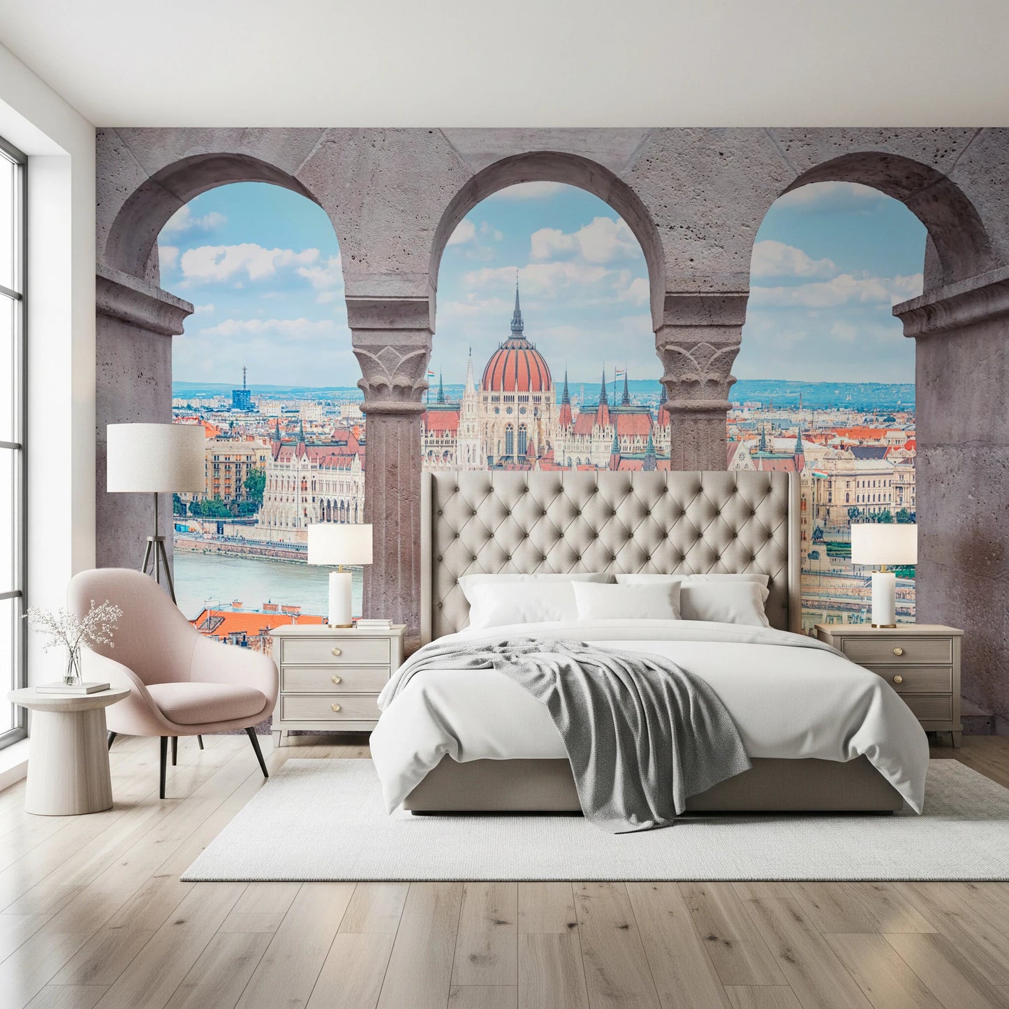 Budapest Vista Arches Wall Mural