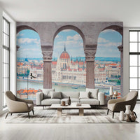 Budapest Vista Arches Wall Mural