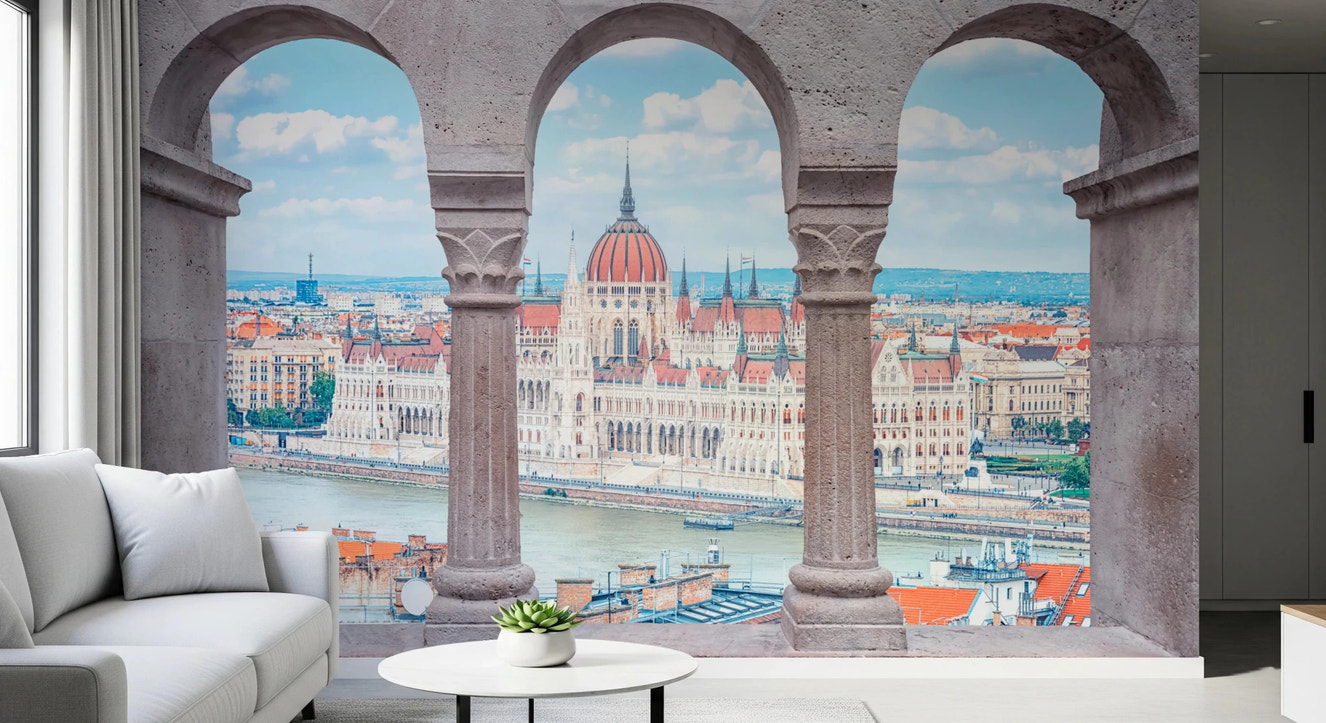 Budapest Vista Arches Wall Mural