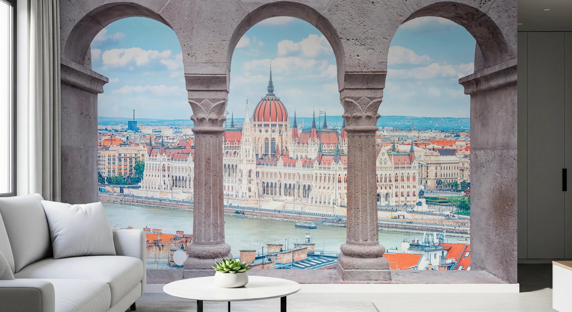 Budapest Vista Arches Wall Mural