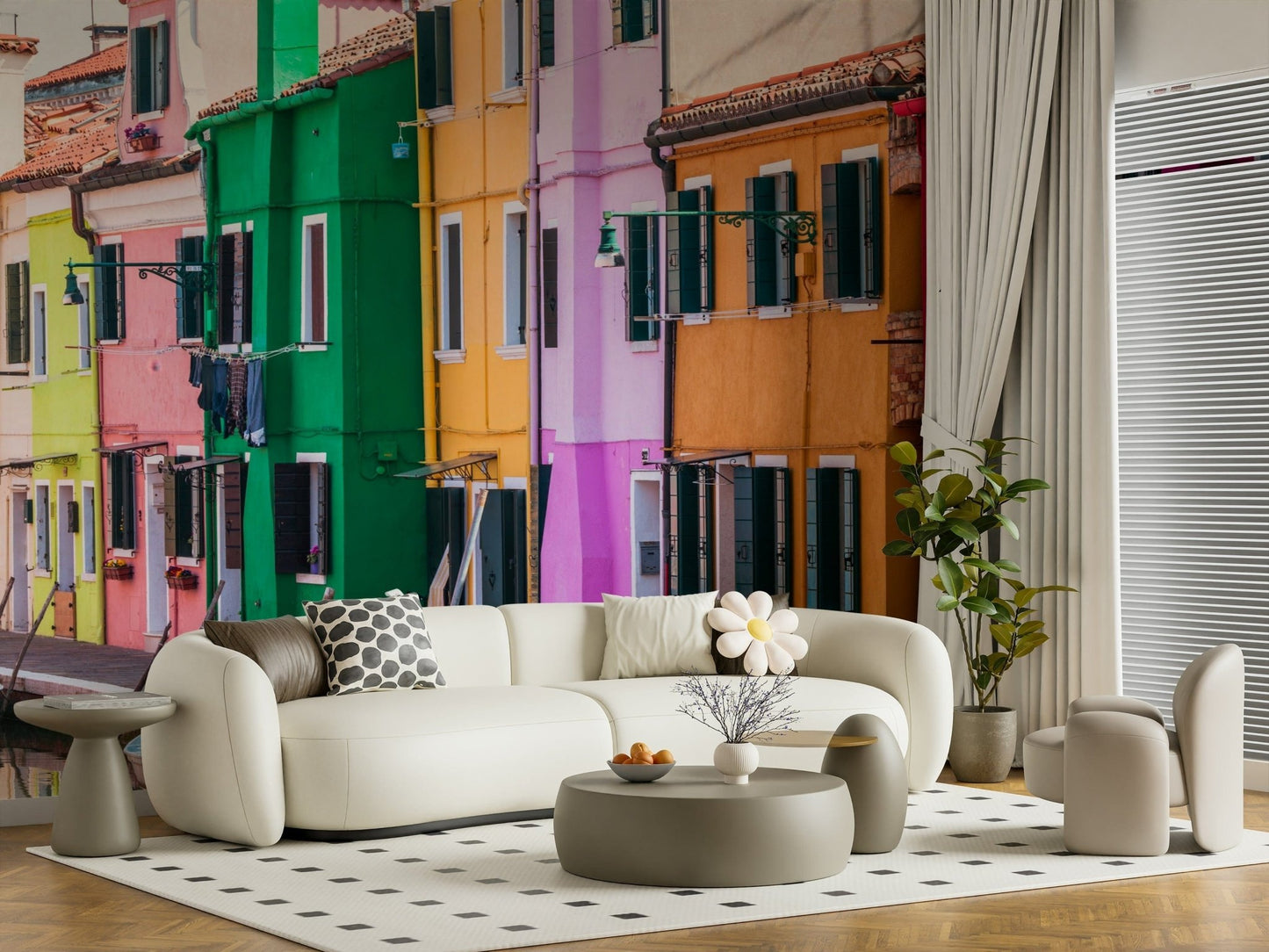 Amazing Burano Colors colorful home facade artistic print.