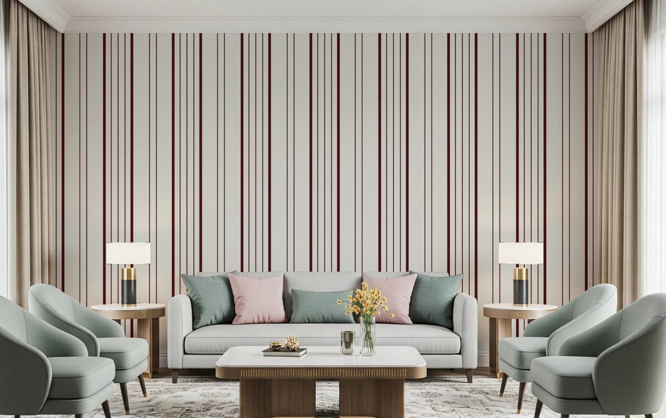 Burgundy Stripe Wallpaper⁠