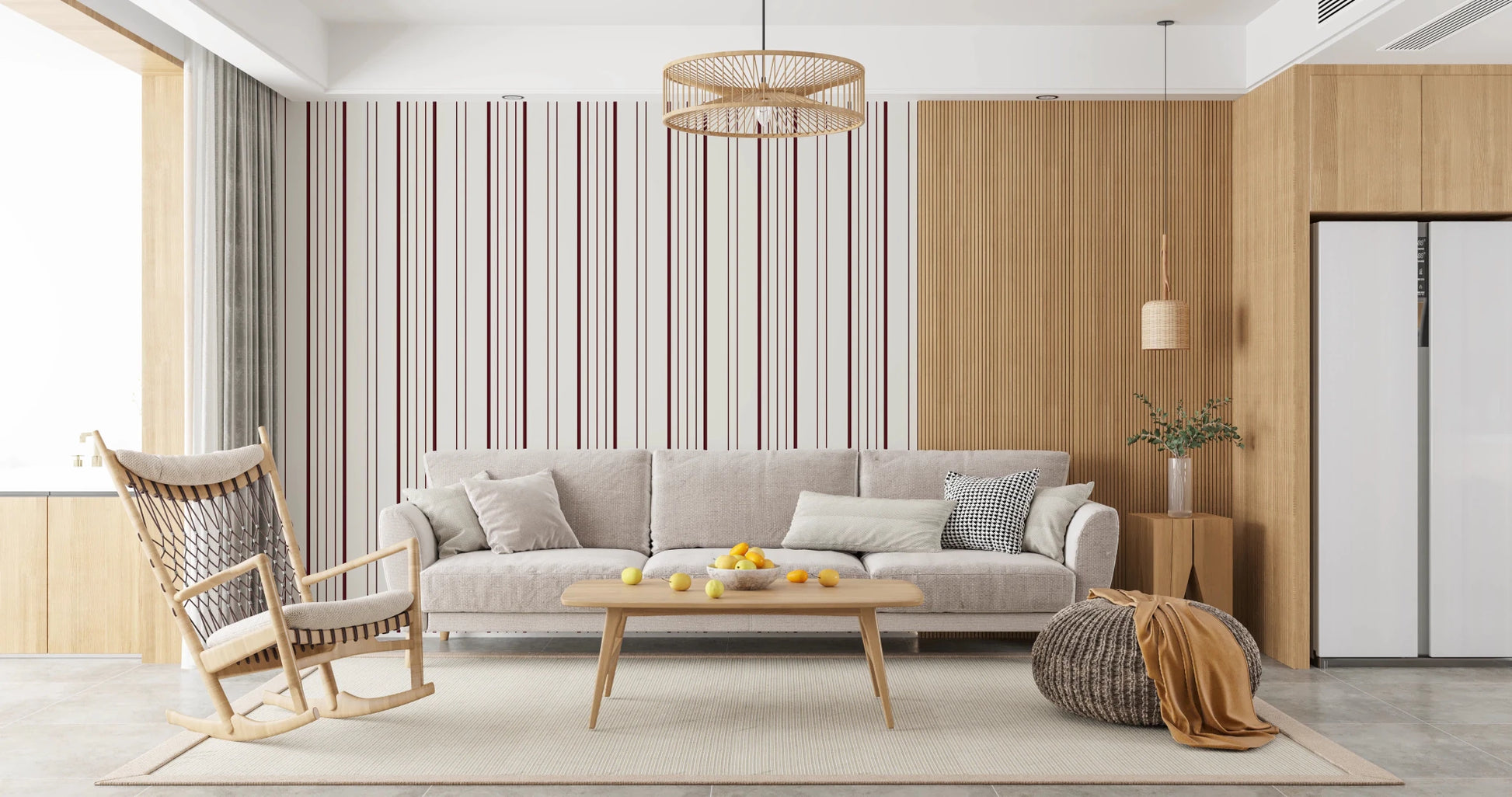 Burgundy Stripe Wallpaper⁠
