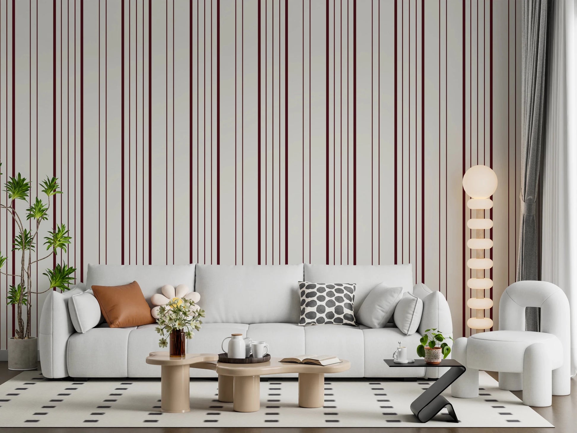 Burgundy Stripe Wallpaper⁠