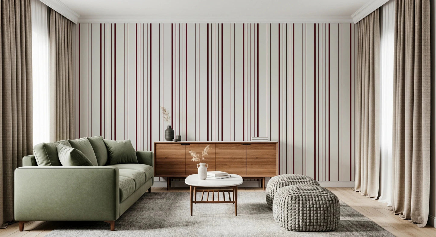 Burgundy Stripe Wallpaper⁠