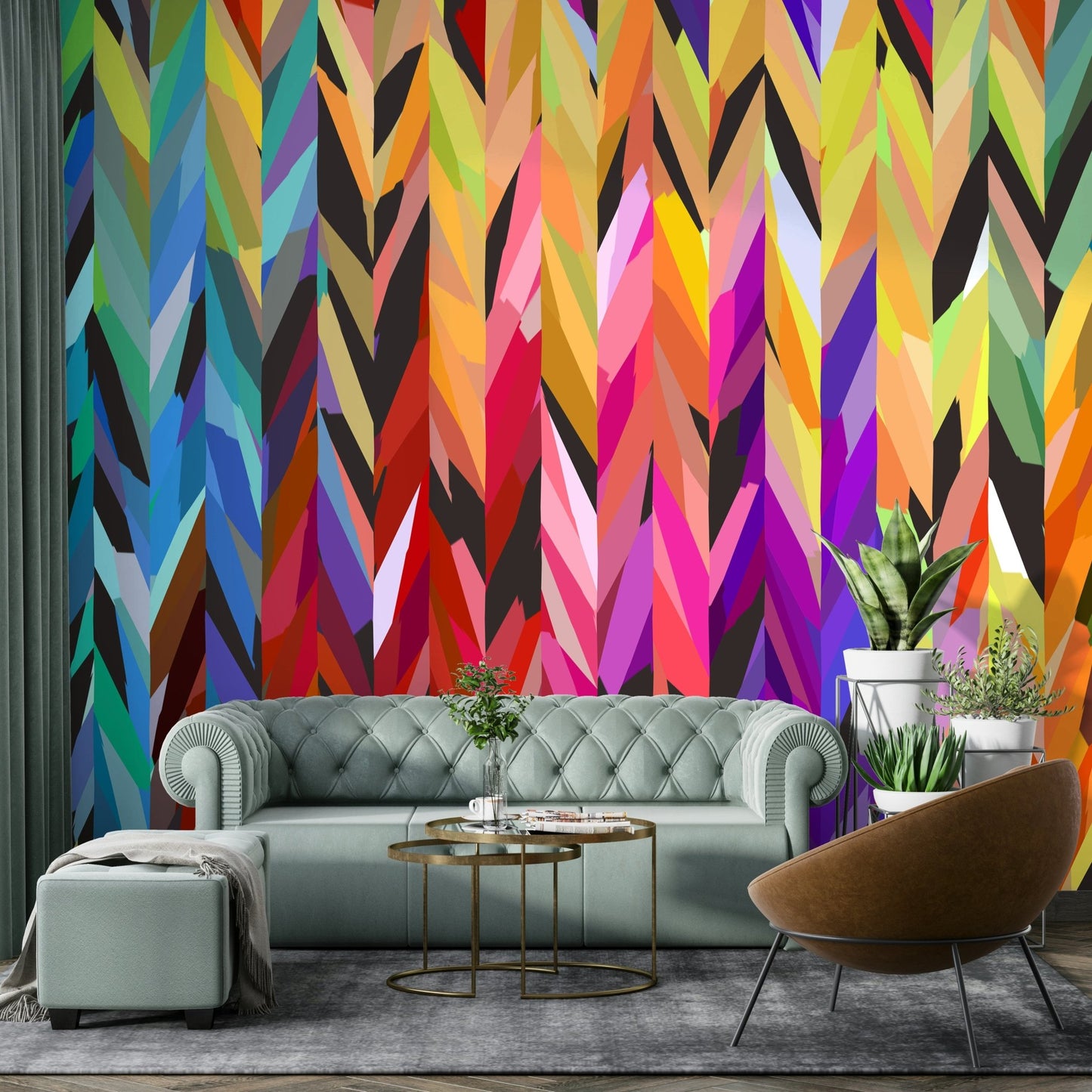 Creative space with dynamic color burst design

