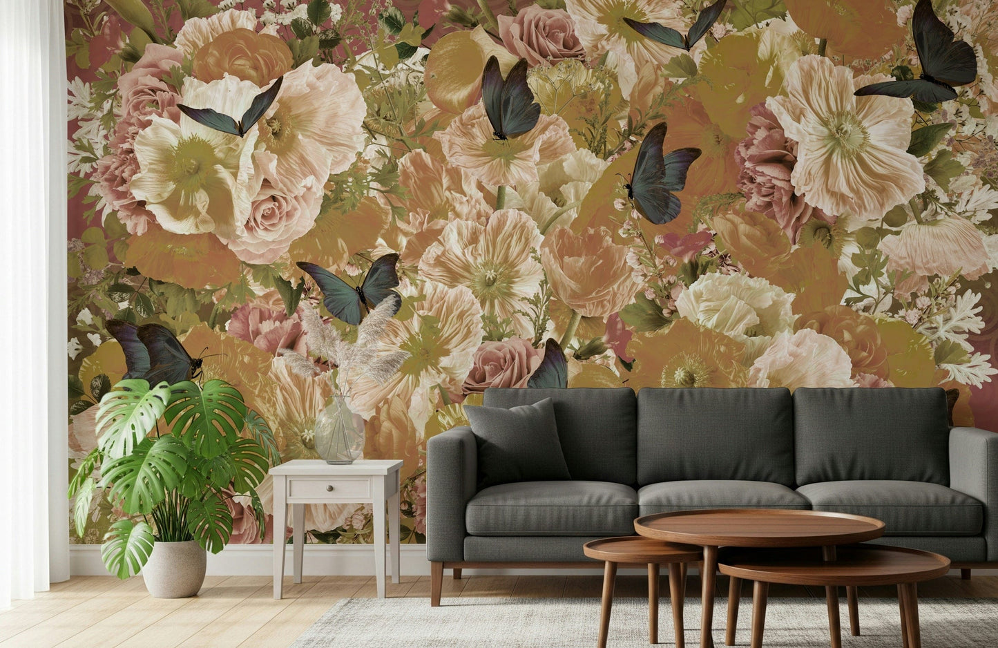 Butterfly Garden Bloom Wall Mural -2605244
