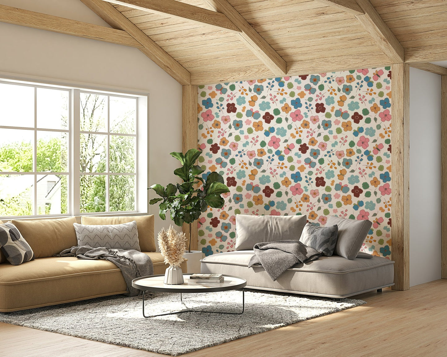 The color palette is bright and lively, with natural hues.
