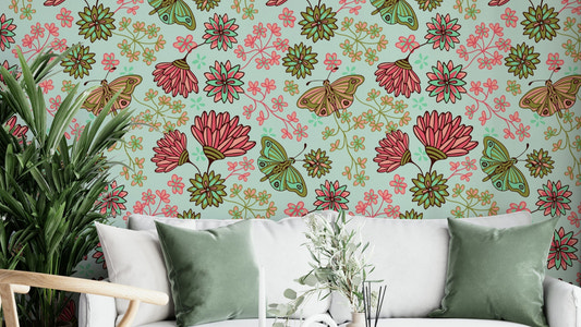 The design has a layered, artistic look with a sense of texture.

