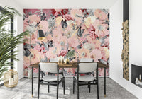 An artistic elegant butterfly mural on minimalist wallpaper.

