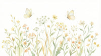 Native-inspired meadow flowers and butterflies for a hallway feature wall.