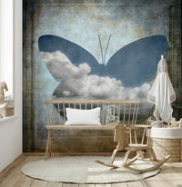 Scenic View Wallpaper Framed nature silhouette Butterfly Dreamscape wall.