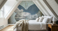 Wall Mural Dreamscape Framed butterfly design serene landscape insert.