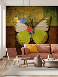 Wall art mural Butterfly Vintage Hues striking antique insect graphic.