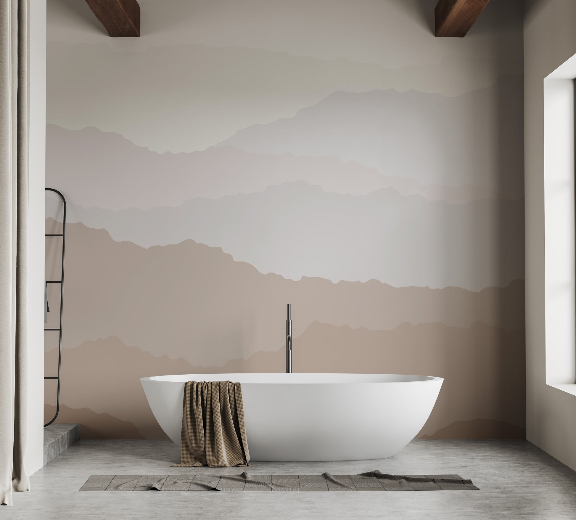 Calming gradient mountain scape design
