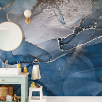 Blue Alcohol Ink Colors Wallpaper Murals - Giffywalls
