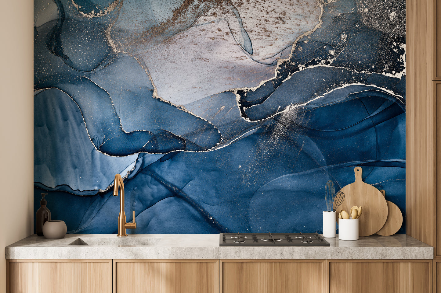 Blue Alcohol Ink Colors Wallpaper Murals - Giffywalls