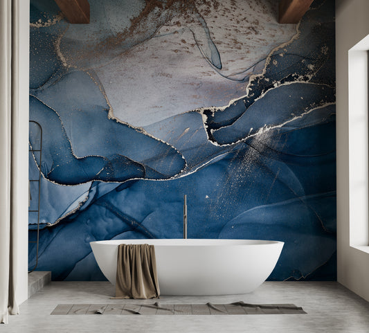 Blue Alcohol Ink Colors Wallpaper Murals - Giffywalls