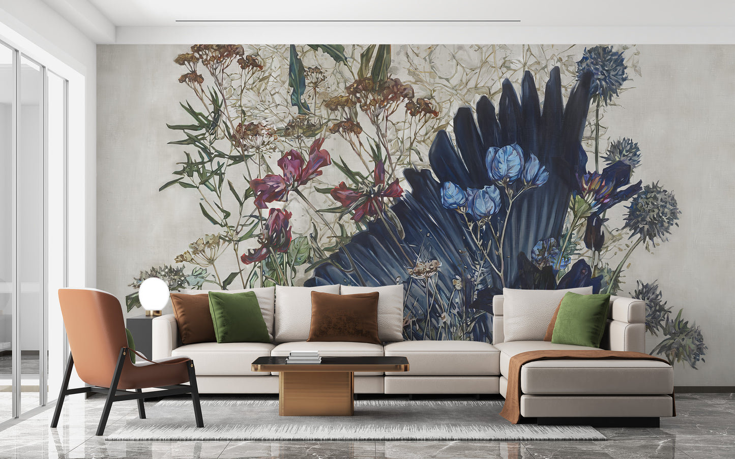 Dusk Till Dawn Floral Mural - Giffywalls