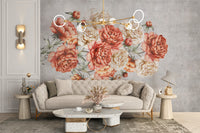 Stunning floral wallpaper with rose bouquet