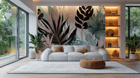 Sophisticated exotic floral wallpaper