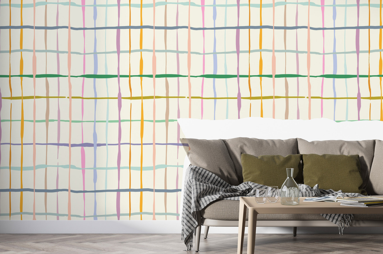 HydroTartan wallpaper featuring calming watercolor hues.
