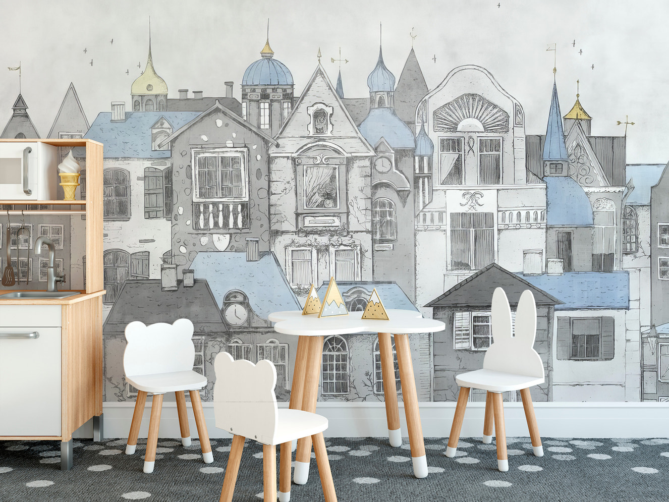 Sketchbook Structures Wallpaper Mural