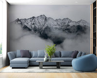 Serene Foggy Mountain Wall Mural

