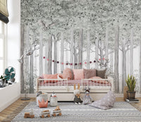 Whimsical animal mural for nursery decor
