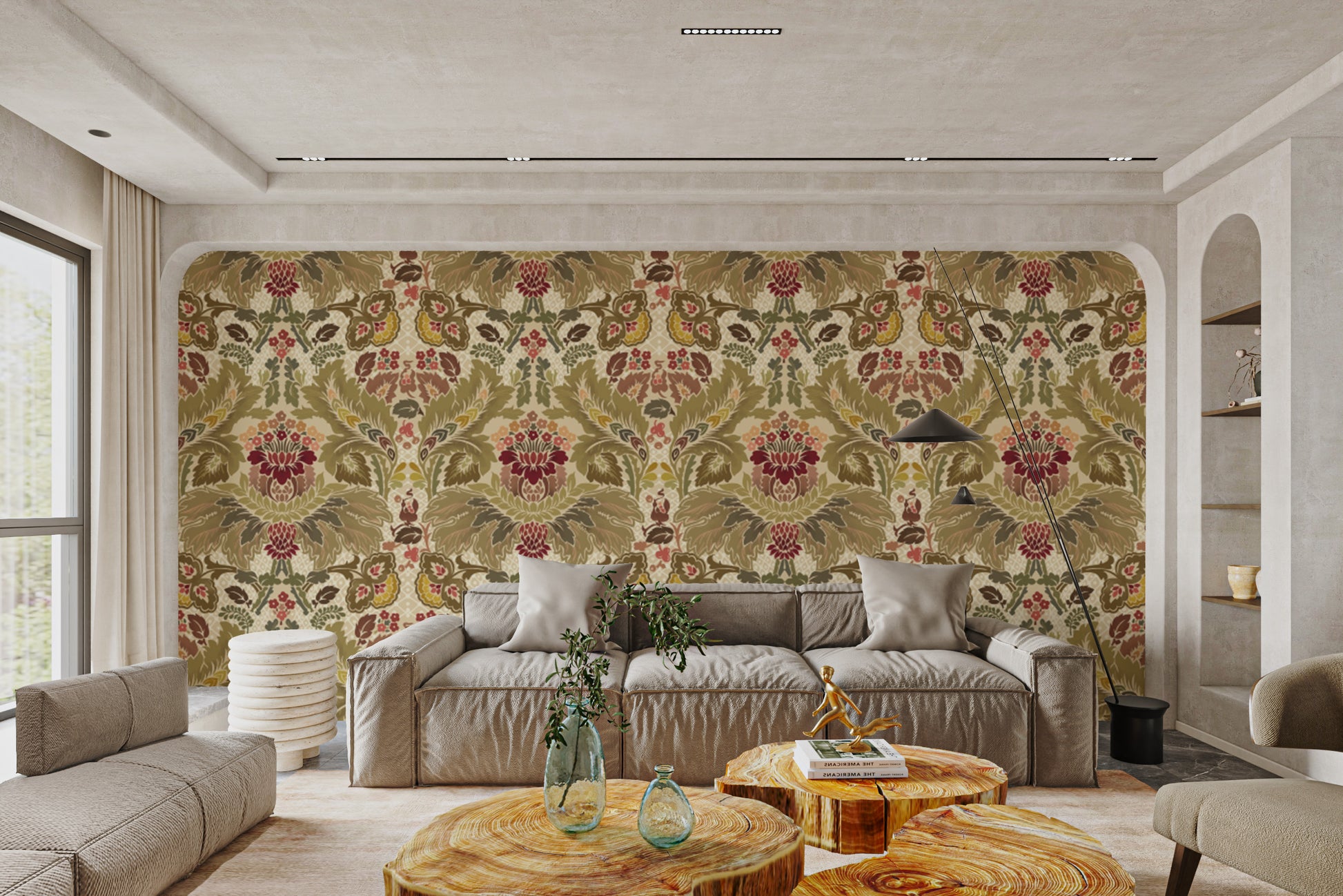 Stylish Regal Petals Damask wallpaper for classic wall decor.
