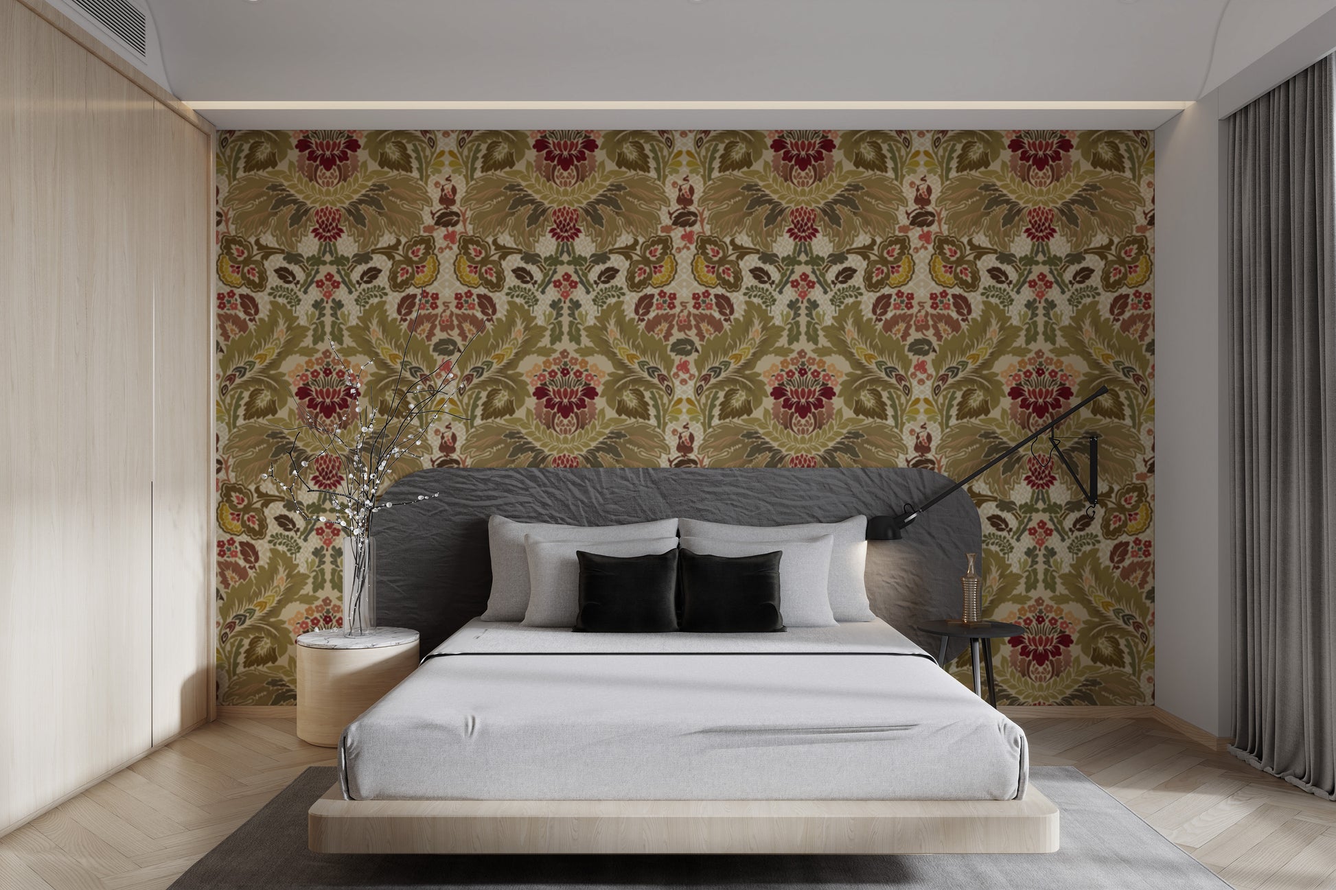 Luxurious Regal Petals wallpaper creating a royal ambiance.
