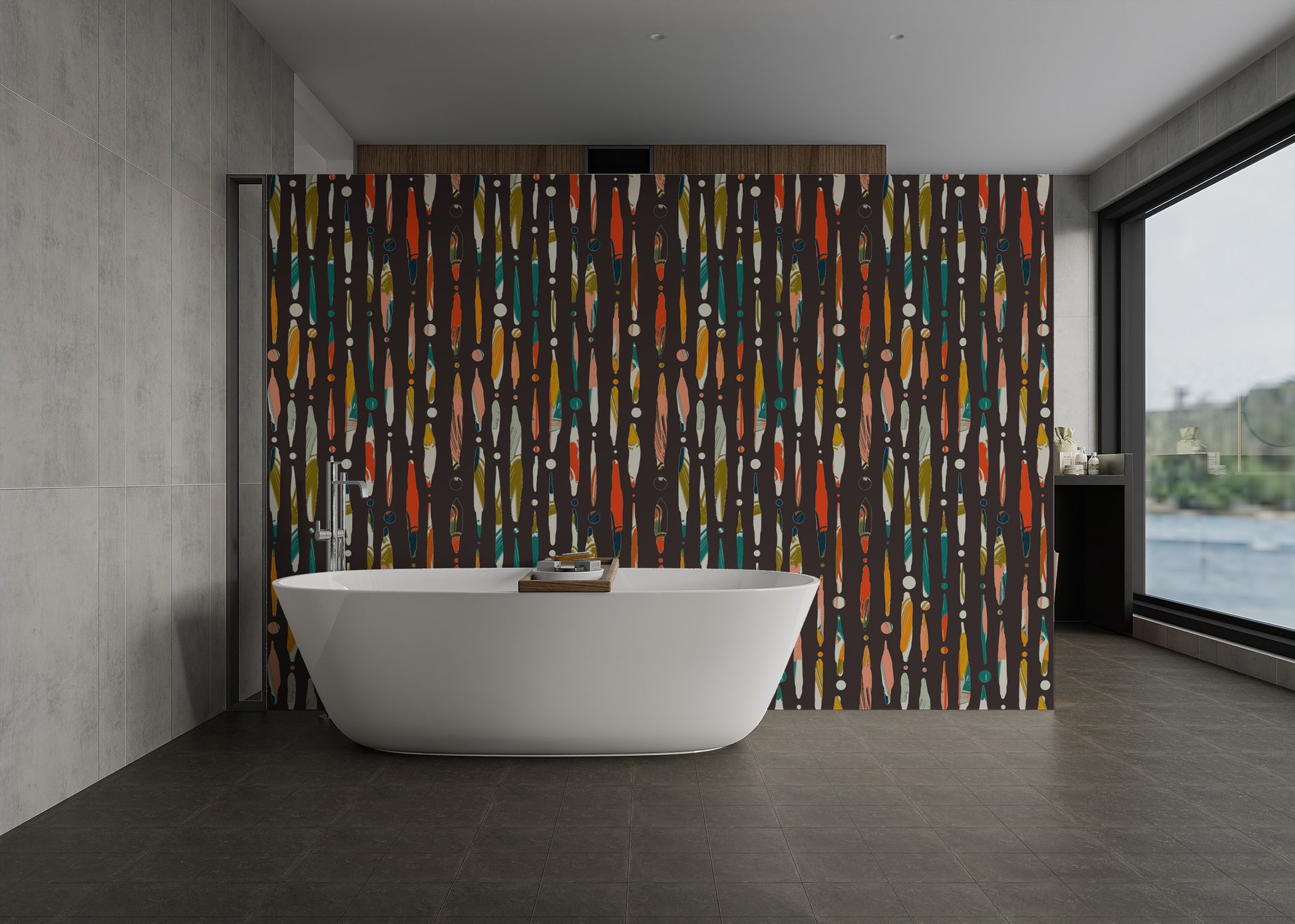 Colorful Brushstroke Symphony Wall Mural
