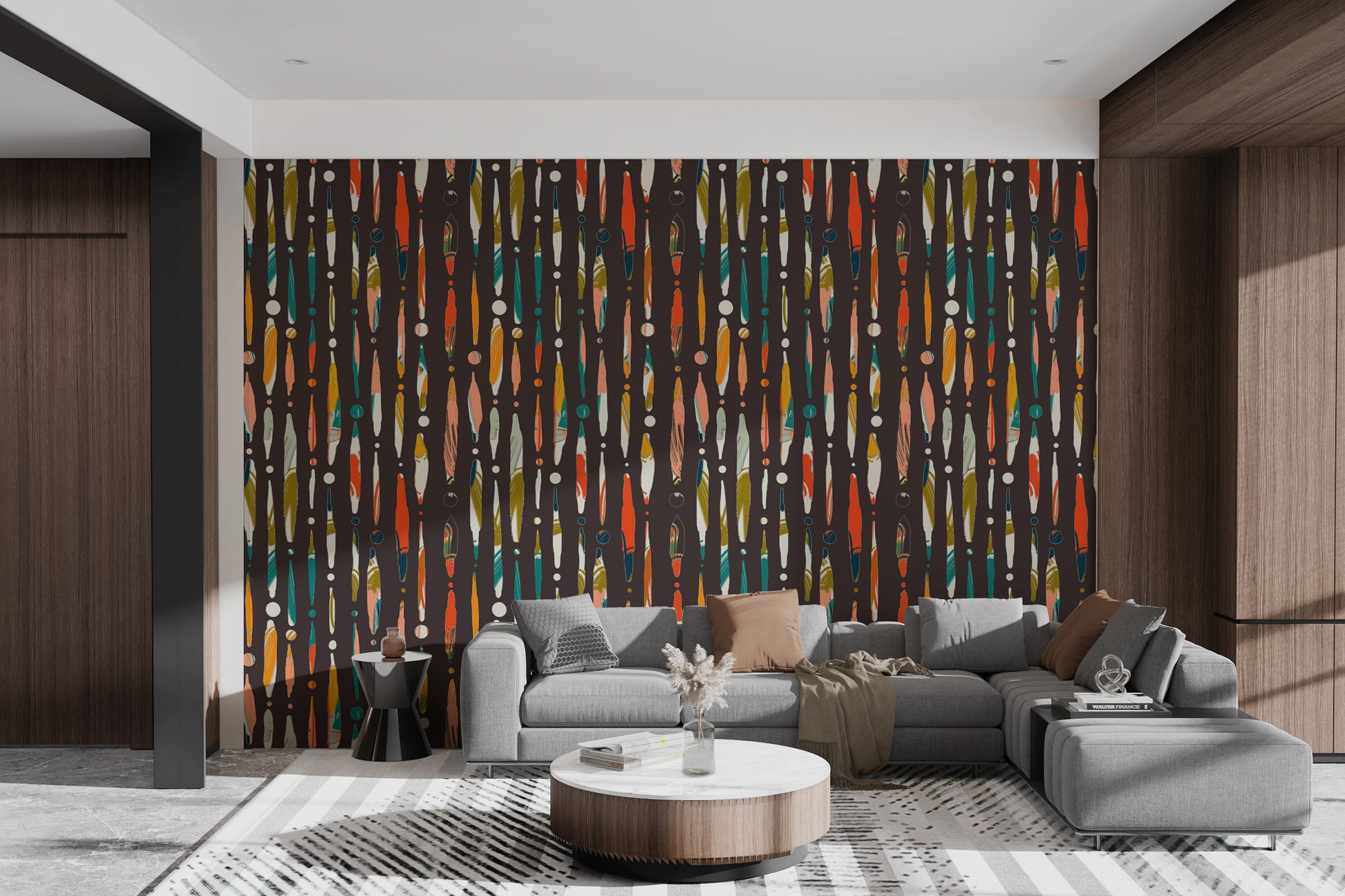 Dynamic Brushstroke Pattern Wallpaper Mural

