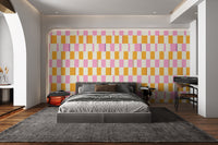 Bold multicolor checkered wallpaper for lively rooms