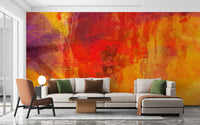 Bright orange wallpaper mural for contemporary interiors