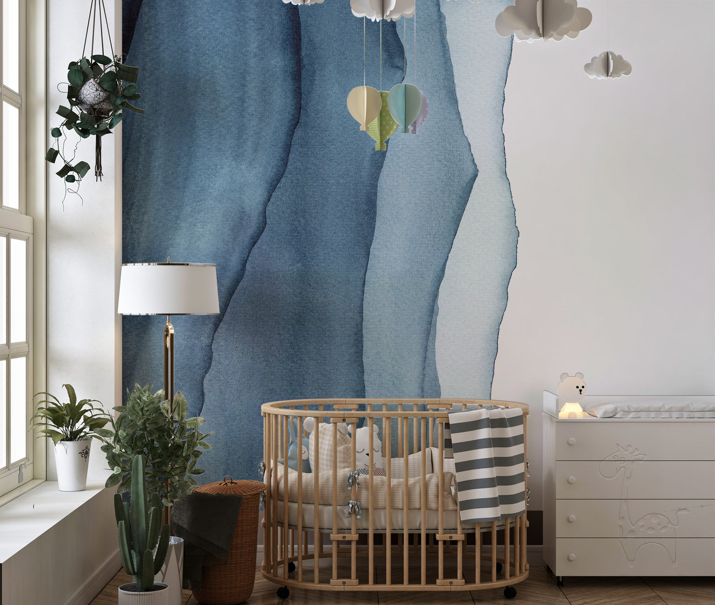 Watercolour Layers Wallpaper Mural - Giffywalls