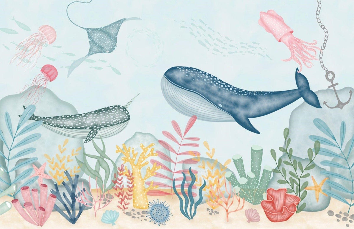 Killer Whale Wallpaper Mural in your room — zoomed
