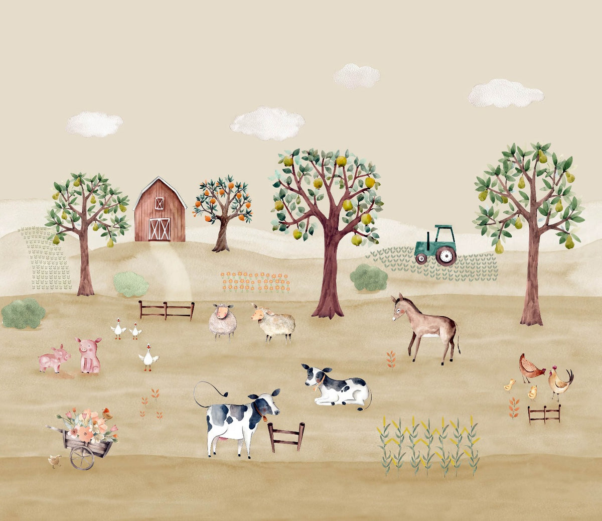 Barnyard Bliss Wall Mural in your room