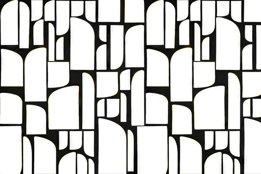 Monochrome Mosaic Tiles Mural