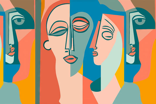 Colourful Faces Wall Mural